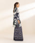 Unstitched Women's Embroidered Lawn Black Two Piece Suit
